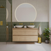 Saniclass Holz Atelier Badkamermeubelset - 120x45x60cm - topblad - zonder kraangaten - 2 lades - Eiken Natural SW1436741