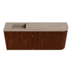 Mondiaz JOYA-DLUX 101.6cm meuble de toilette - arrondi droit couleur Ruby - Vasque FAYE position Gauche 1 trou de robinet couleur Saba. SW1425622