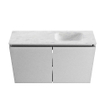 MONDIAZ TURE-DLUX Meuble WC 80 cm Plata. Lavabo EDEN Opalo position droite. Avec 1 trou de robinet. SW1104478