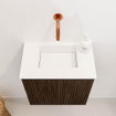 Mondiaz JOYA 40cm meuble de toilette - couleur Walnut - Vasque FAYE position Milieu Sans trou de robinet couleur Talc. SW1421285