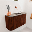 Mondiaz JOYA-DLUX 73.2cm toiletmeubel - ronding links en rechts kleur Ruby - Wastafel FAYE positie Midden Zonder kraangat kleur Oza. SW1425551