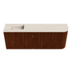 Mondiaz JOYA-DLUX Meuble de salle de bains - 111,6 cm - arrondi droit couleur Ruby - Vasque FAYE position Gauche Sans trou de robinet couleur Meli SW1425394