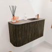Mondiaz JOYA-DLUX 71.6cm toiletmeubel - ronding links kleur Shadow - Wastafel FAYE positie Rechts 1 kraangat kleur Oza. SW1425076