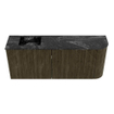 Mondiaz JOYA-DLUX 101.6cm toiletmeubel - ronding rechts kleur Shadow - Wastafel FAYE positie Links Zonder kraangat kleur Lava. SW1422871