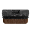 MONDIAZ THOR-DLUX 150cm badmeubel ronding links + rechts kleur Walnut met 1 lade en 2 deuren. Vrijhangende wastafel CLOUD Midden 1 kraangat kleur Lava. SW1464647