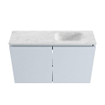 MONDIAZ TURE-DLUX Meuble toilette - 80cm - Clay - EDEN - vasque Opalo - position droite - sans trou de robinet SW1105191