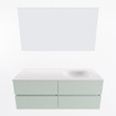 Mondiaz VICA ensemble de meuble de salle de bain - 130cm - meuble sous-vasque gris - 4 tiroirs - lavabo moon droite - 1 trou de robinet - couleur talc - miroir LED - version XL 60cm de haut SW1092092