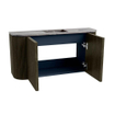 Mondiaz JOYA-DLUX 83.2cm meuble de salle de bains - arrondi gauche et droite couleur Shadow - Vasque FAYE position Milieu 1 trou de robinet couleur Sombra. SW1425236