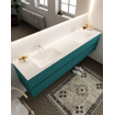 Mondiaz VICA ensemble de meuble de salle de bain - 200cm - meuble sous-vasque smag - 4 tiroirs - lavabo cloud double - 2 trous de robinet - version XL 60cm de haut SW1089726