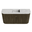 Mondiaz JOYA-DLUX Meuble de toilette 83.2cm - arrondi gauche et droite couleur Shadow - Vasque FAYE position Milieu Sans trou de robinet couleur Opalo SW1422960