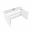 MONDIAZ TURE-DLUX Meuble toilette - 100cm - Talc - EDEN - vasque Ostra - position centrale - sans trou de robinet SW1104673