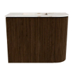 Mondiaz JOYA-DLUX Meuble de toilette 51,6cm - arrondi droit couleur Walnut - Vasque FAYE position Gauche 1 trou de robinet couleur Frappe SW1422317