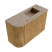 Mondiaz JOYA-DLUX Meuble de toilette 61.6cm - arrondi gauche couleur Chêne - Vasque FAYE position Droite 1 trou de robinet couleur Arena. SW1423882
