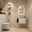 MONDIAZ TURE-DLUX meuble WC 60cm Linen. EDEN lavabo Ostra position gauche. Sans trou de robinet. SW1104920