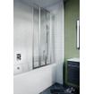 Paroi de baignoire Crosswater Kai 82x150.2cm 4 parois pliantes gauche en verre de sécurité clair 4mm aluminium argent. SW487318
