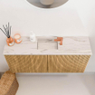 Mondiaz JOYA-DLUX 90cm toiletmeubel - kleur Oak - Wastafel FAYE positie Midden 1 kraangat kleur Nata. SW1424054