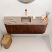 Mondiaz JOYA-DLUX 103.2cm toiletmeubel - ronding links en rechts kleur Ruby - Wastafel FAYE positie Midden Zonder kraangat kleur Arena. SW1425328