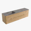 Mondiaz CIRO-DLUX Badkamermeubelset - 180x45x50cm - Solid surface wastafel Oza - 1 wasbak Links - 1 kraangat - 4 lades - Oak SW1531175