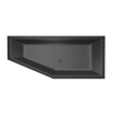 Xenz Society Compact baignoire - 180x80cm - avec trop-plein - sans bonde - Installation d'angle droite - Acrylique Ebony mat SW103204