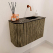 Mondiaz JOYA-DLUX 61.6cm toiletmeubel - ronding links kleur Dusk - Wastafel FAYE positie Rechts Zonder kraangat kleur Lava. SW1423285