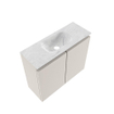 MONDIAZ TURE-DLUX Meuble toilette - 60cm - Linen - EDEN - vasque Opalo - position centrale - 1 trou de robinet SW1104379