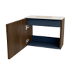 Mondiaz JOYA-DLUX Meuble de toilette 50cm - couleur Walnut - Vasque FAYE position Gauche 1 trou de robinet couleur Meli. SW1424402