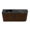 Mondiaz JOYA-DLUX Meuble de salle de bains 91,6cm - arrondi droit couleur Noyer - Vasque FAYE position Gauche 1 trou de robinet couleur Lava SW1422517