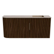 Mondiaz JOYA-DLUX 91.6cm toiletmeubel - ronding links kleur Walnut - Wastafel FAYE positie Rechts 1 kraangat kleur Arena. SW1424367
