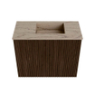 Mondiaz JOYA-DLUX 50cm toiletmeubel - kleur Walnut - Wastafel FAYE positie Rechts 1 kraangat kleur Arena. SW1424313
