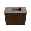 Mondiaz JOYA-DLUX 50cm toiletmeubel - kleur Walnut - Wastafel FAYE positie Rechts Zonder kraangat kleur Oza. SW1424547