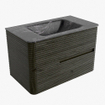 Mondiaz CIRO-DLUX Badkamermeubelset - 80x45x50cm - Solid surface wastafel Lava - 1 wasbak Midden - zonder kraangaten - 2 lades - Shadow SW1532256