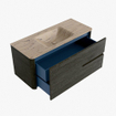 Mondiaz CIRO-DLUX Ensemble de meubles de salle de bains - 110x45x50cm - vasque solid surface Arena - 1 lavabo au milieu - sans trous de robinetterie - 2 tiroirs - Shadow SW1532327