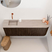 Mondiaz JOYA-DLUX 111.6cm toiletmeubel - ronding rechts kleur Walnut - Wastafel FAYE positie Links Zonder kraangat kleur Saba. SW1424690