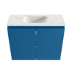 MONDIAZ TURE-DLUX Meuble de toilettes 60 cm Jeans. Lavabo EDEN Ostra position milieu. Sans trou de robinet. SW1104860