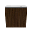 Mondiaz JOYA 40cm meuble de toilette - couleur Walnut - Vasque FAYE position Milieu Sans trou de robinet couleur Talc. SW1421285