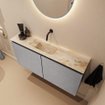 MONDIAZ TURE-DLUX Meuble toilette - 100cm - Plata - EDEN - vasque Frappe - position centrale - sans trou de robinet SW1102924