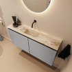 MONDIAZ TURE-DLUX Meuble WC 100 cm Plata. EDEN lavabo Frappe position milieu. Sans trou de robinet. SW1102924