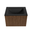 MONDIAZ KURVE 60cm Meuble salle de bain - couleur Walnut - 1 tiroir - vasque CLOUD centre - 1 trou de robinet - Urban SW1138446