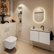 MONDIAZ TURE-DLUX Meuble WC 80 cm Linen. Lavabo EDEN Ostra position milieu. Avec 1 trou de robinet. SW1104896