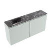 MONDIAZ TURE-DLUX meuble de WC 100 cm Greey. Lavabo EDEN Lava position gauche. Avec 1 trou de robinet. SW1103815