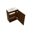 MONDIAZ TURE-DLUX Meuble de toilettes 40cm Rust. EDEN lavabo Frappe position gauche. Avec 1 trou de robinet. SW1103000
