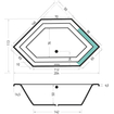 Xenz Society Hoekbad - 145x145x53 - afvoer Midden - acryl - wit SW103513