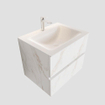 Mondiaz VICA Meuble Carrara avec 2 tiroirs 60x50x45cm vasque lavabo Cloud centre 1 trou de robinet SW410229