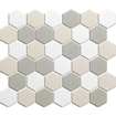 La Mosaic Factory London carreau mosaïque - 28,2x32,1cm - carrelage mural et de sol - Hexagone/Hexagone - Porcelaine mélange blanc Mat SW382566