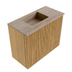 Mondiaz JOYA-DLUX 50cm toiletmeubel - kleur Oak - Wastafel FAYE positie Links Zonder kraangat kleur Saba. SW1424174