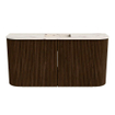 Mondiaz JOYA-DLUX 83.2cm meuble de toilette - arrondis gauche et droite couleur Noyer - Vasque FAYE position Milieu Sans trou de robinet couleur Nata. SW1424554