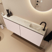 MONDIAZ TURE-DLUX Meuble toilette - 120cm - Rosee - EDEN - vasque Ostra - position droite - 1 trou de robinet SW1105033