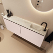 MONDIAZ TURE-DLUX meuble WC 120 cm Rosee. Lavabo EDEN Ostra position droite. Avec 1 trou de robinet. SW1105033