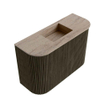 Mondiaz JOYA-DLUX Meuble de salle de bains - 63,2cm - arrondi gauche et droite couleur Shadow - Vasque FAYE position Milieu Sans trou de robinet couleur Saba SW1425161