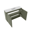 MONDIAZ TURE-DLUX Meuble toilette - 80cm - Army - EDEN - vasque Opalo - position centrale - sans trou de robinet SW1104192